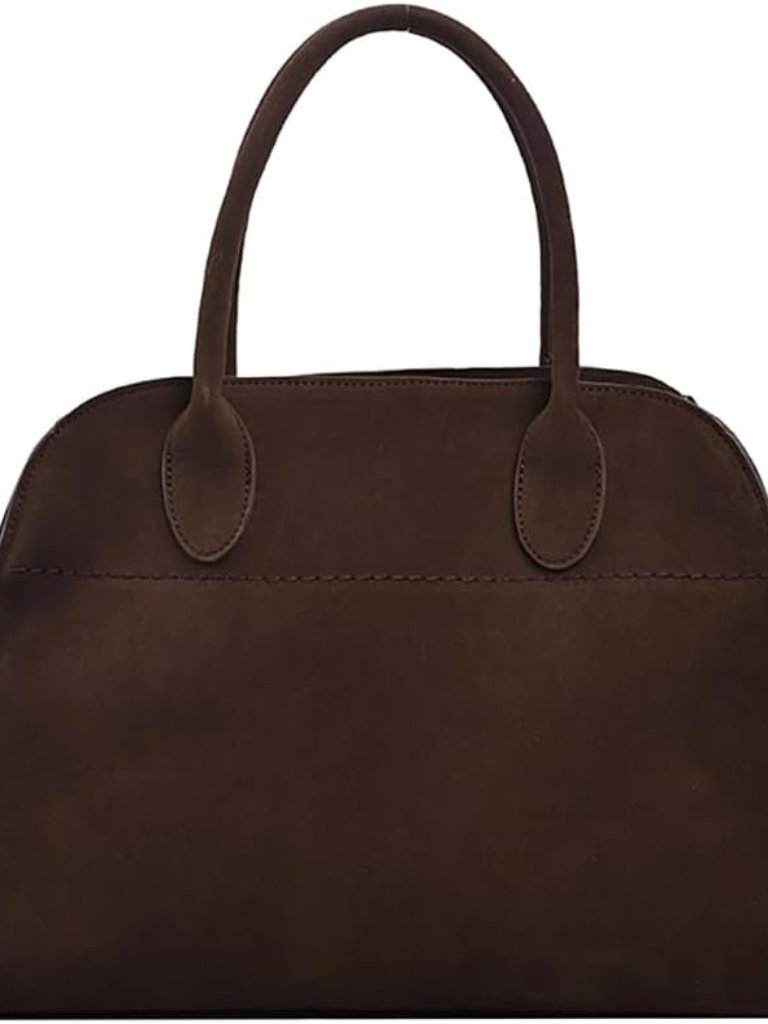 Women's Retro Suede Leather Tote Bag Ladies' Fashion Shoulder Handbag Top Handle